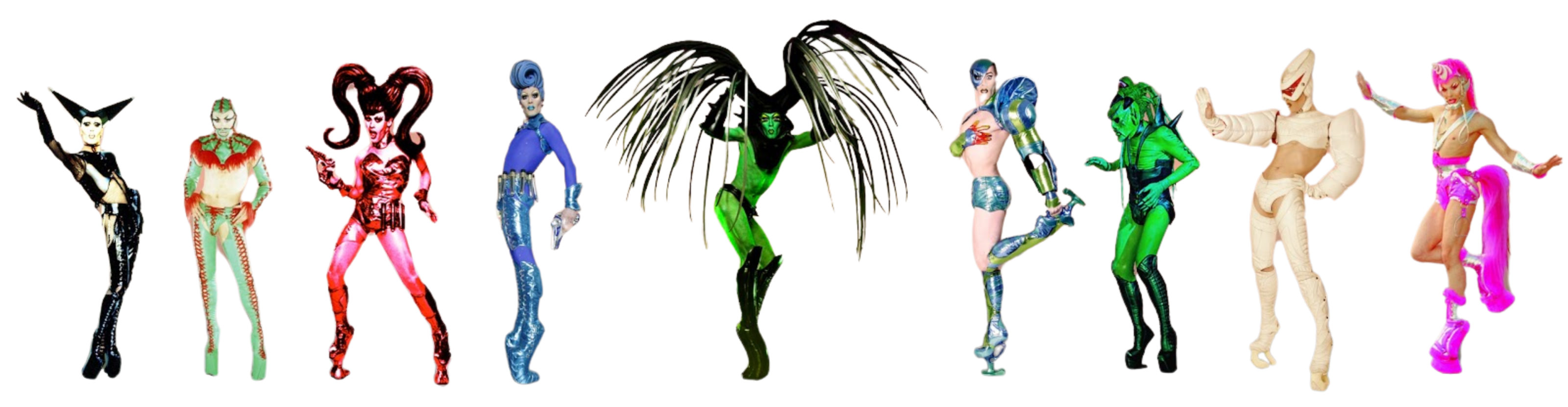 Joey Love in various stage personas and costumes